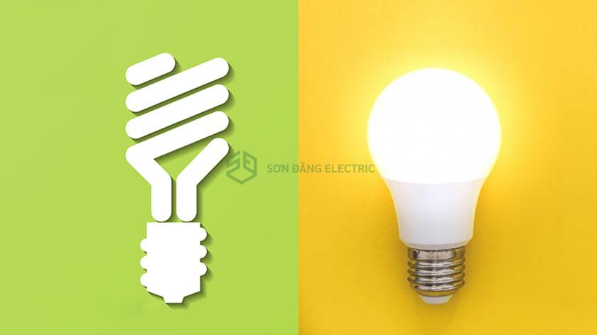 SO SÁNH TIÊU THỤ ĐIỆN GIỮA  BÓNG COMPACT VÀ BÓNG LED